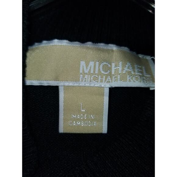 Michael Kors Women's Sweater L Black Buttons Classic‎ Lightweight Layering EUC - Picture 5 of 8